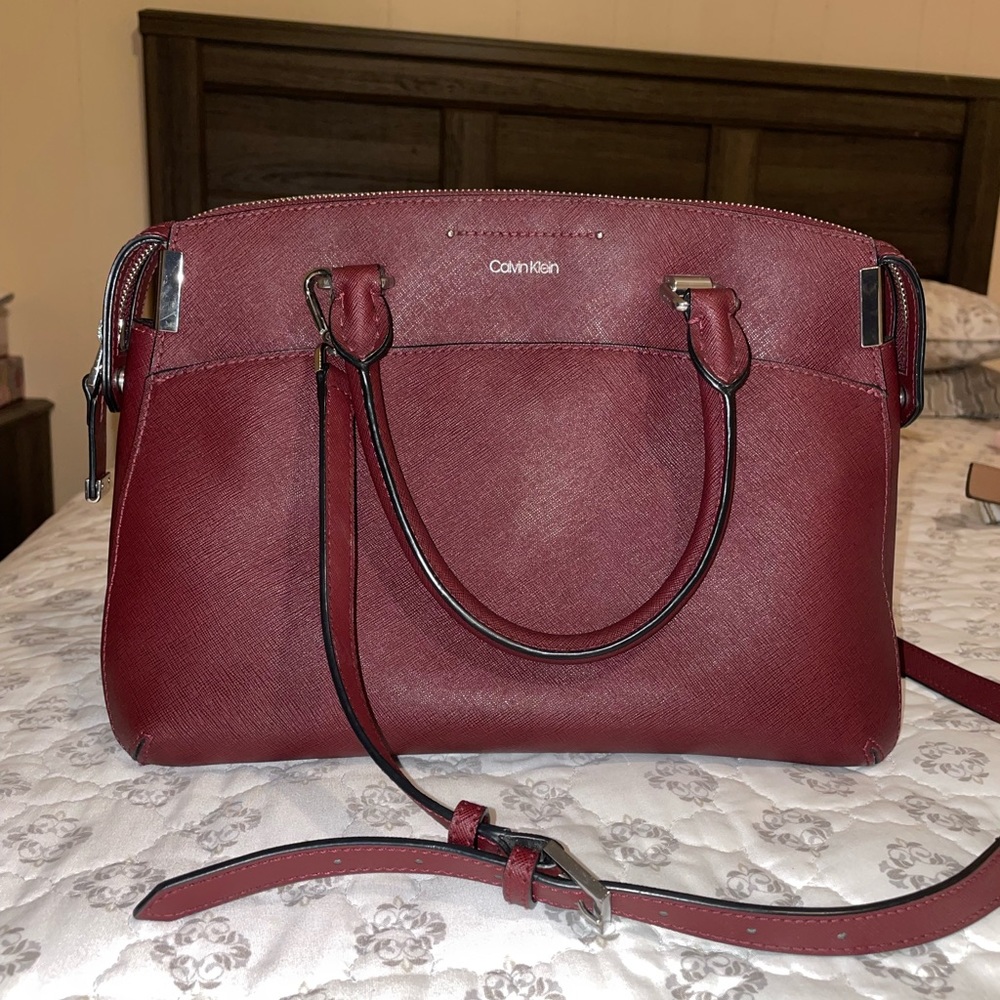 Calvin Klein Maroon Satchel